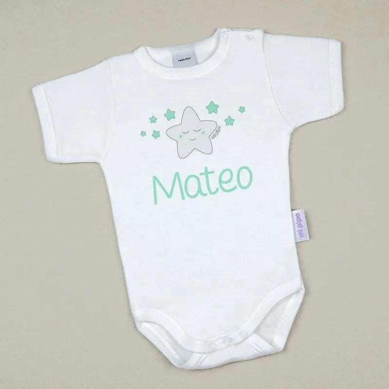 Body Bebé Personalizado con nombre estampado Estrella Sonrisa