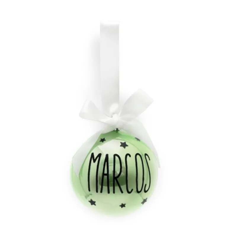 Bola con Lazo Navidad Verde Perla personalizada