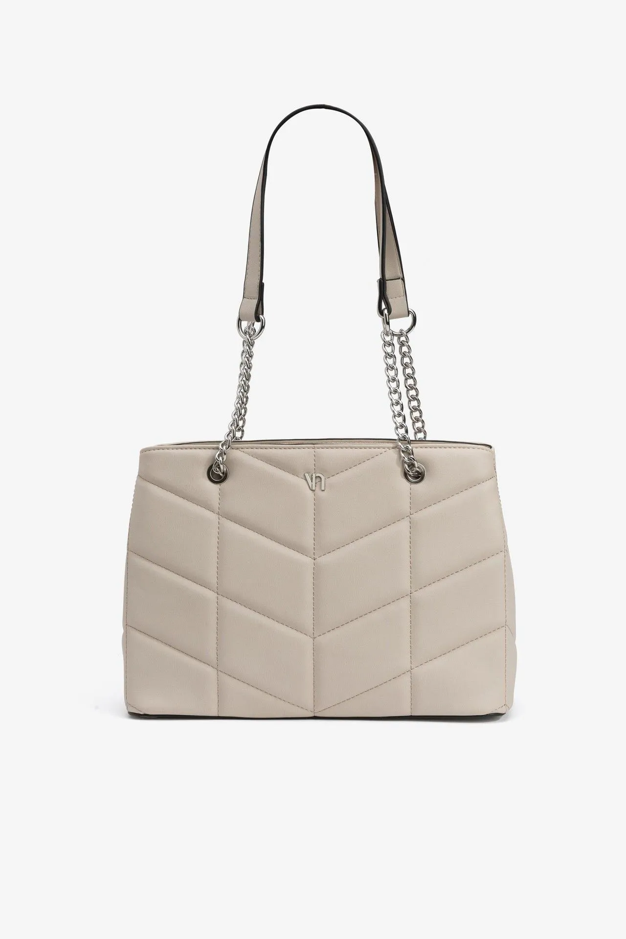Bolso Shopper Abullonado Beige