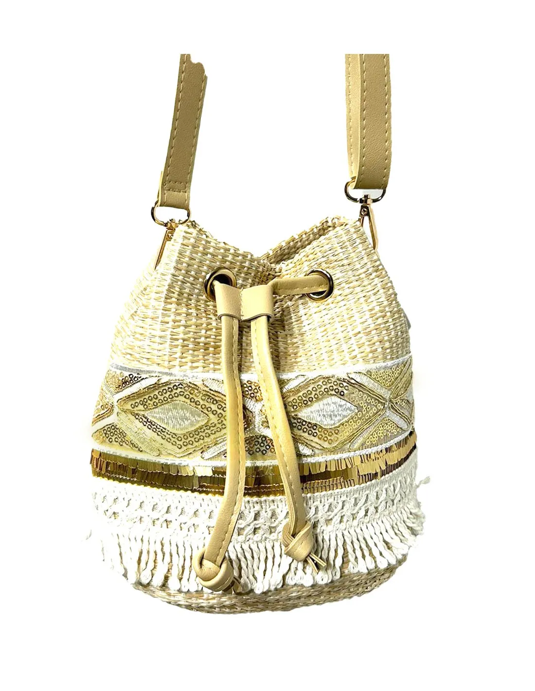 BOLSOS BEIGE TOSTADO TIPO RAFIA ESTILO IBIZA