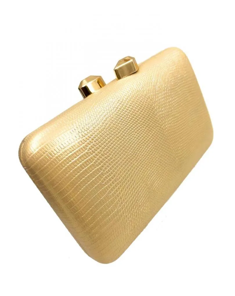 BOLSOS DE FIESTA DORADO CLARO EFECTO PIEL