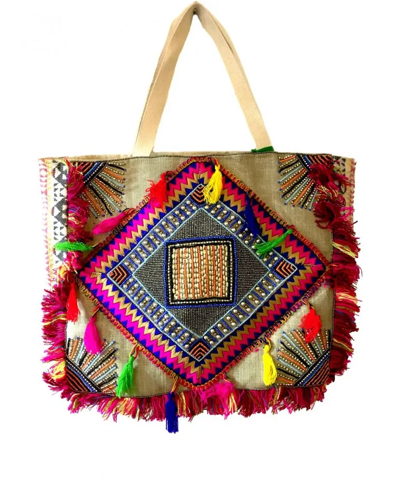 BOLSOS SHOPING ETNICOS BORDADOS HECHOS A MANO.