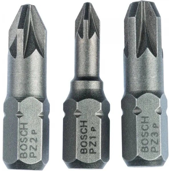 BOSCH  2607001753  JUEGOCABEZAS DE TORNILLO, PERFIL PZ1, PZ2, PZ3, 3 PIEZAS