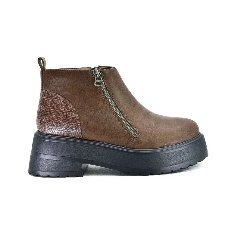 Bota Casual Taco Bajo Korium Glasgow con cierre