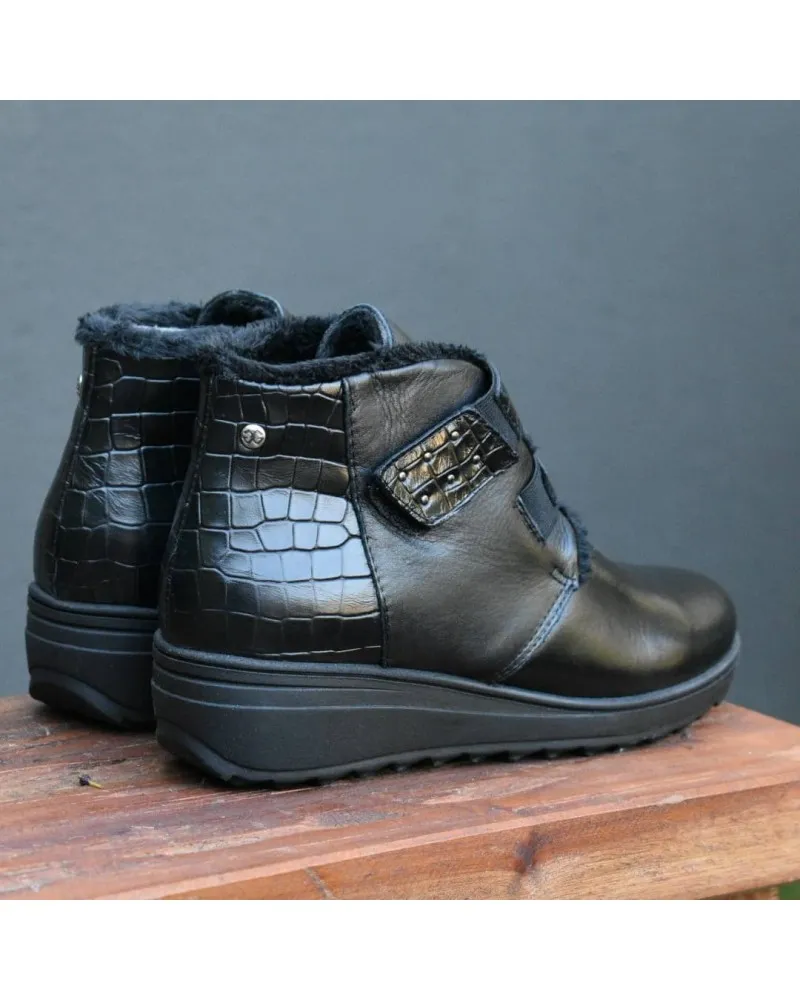 Bota de piel con velcro CONFORT |GIORDA 27491cuero