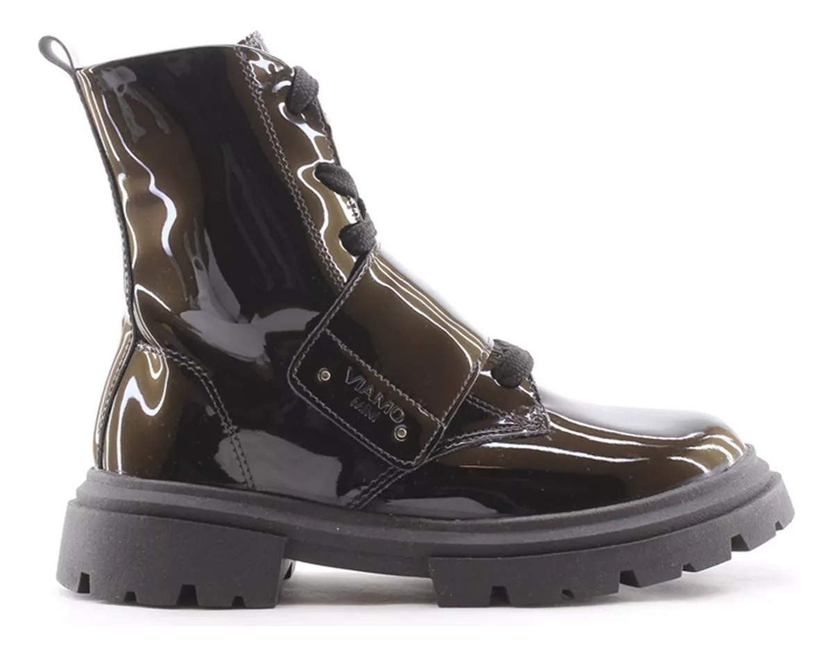 Botas Borcego Acordonado Viamo Mini Fiona Charol Nena Carg