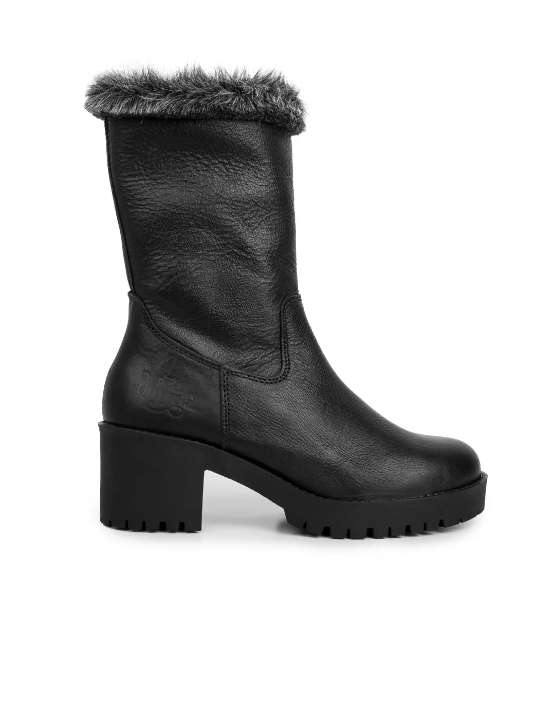 Botas Piel Tacón Track Negras PERA LIMONERA