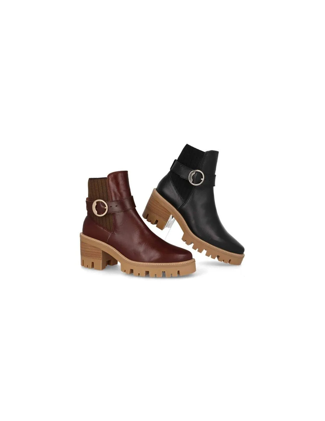 Botines mujer piel plataforma tacón