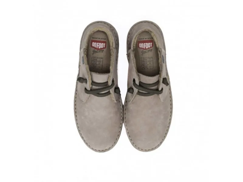 BOTÍN PLANO DE PIEL CON CORDONES ELÁSTICOS 29000 ON FOOT EN COLOR NEGRO O TAUPE