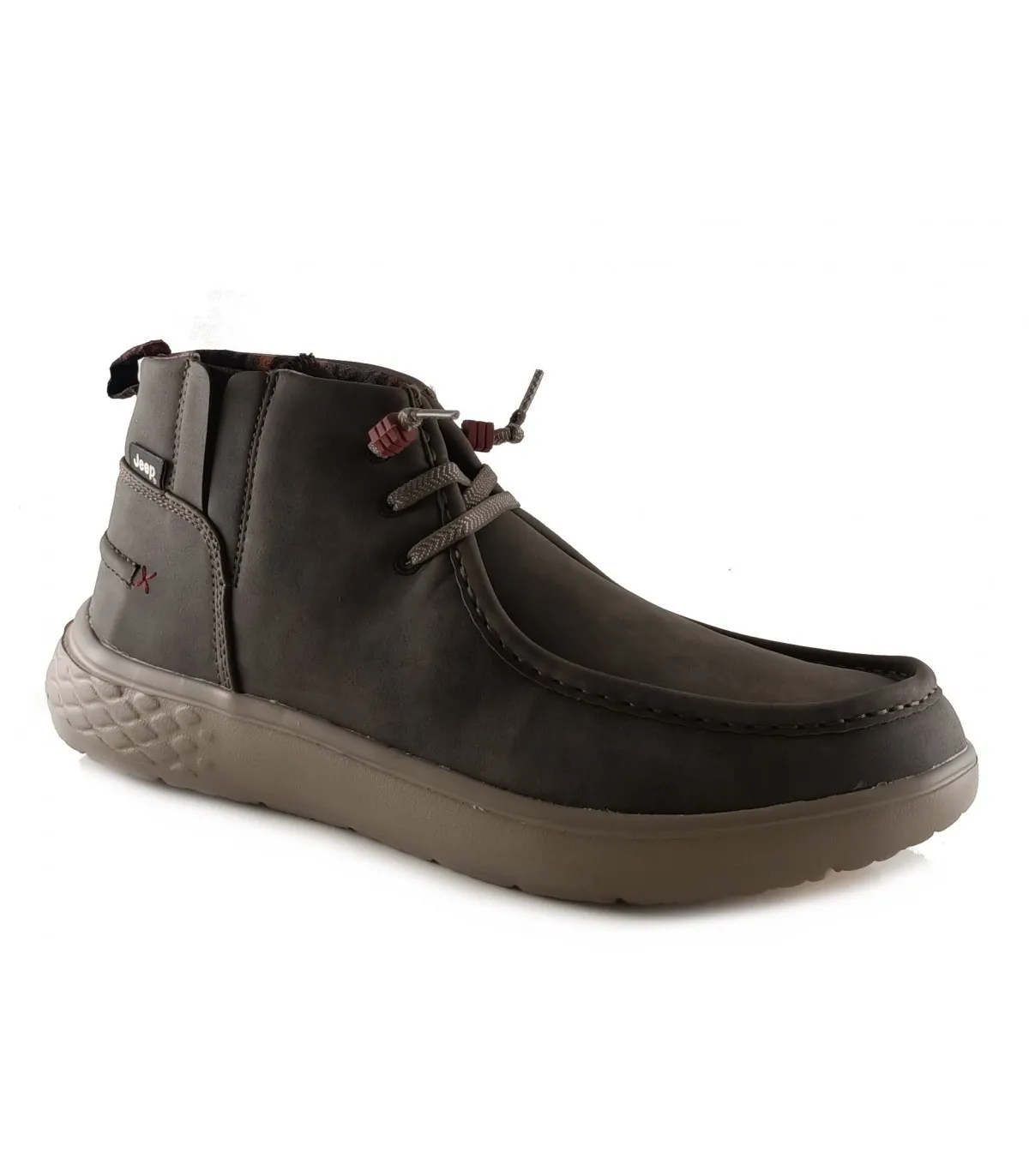 Botín estilo wallaby de cordones en piel marrón de hombre