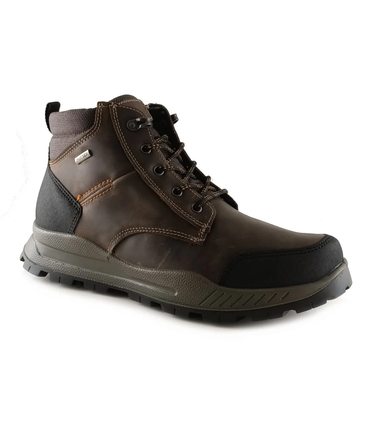 Botín outdoor trekking en piel marrón para caballero