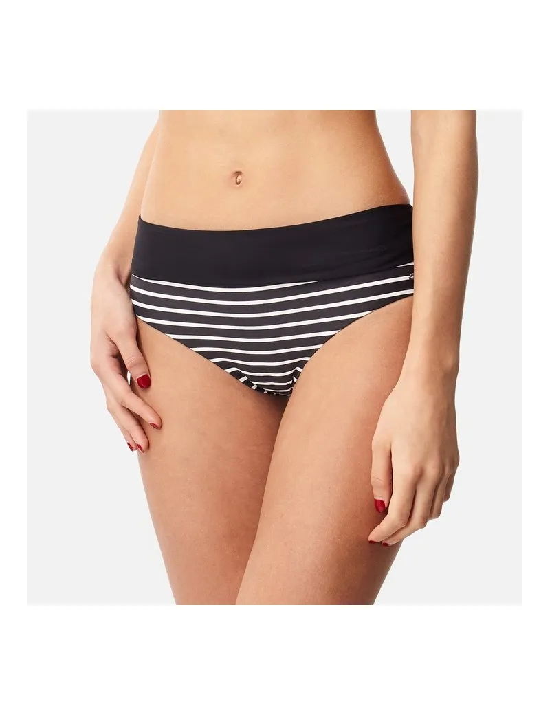 Braguita de bikini O’NEILL una pieza talle alto Mujer PW HIGH RISE BIKINI BOTTOM Ref. 8A8523 negro con rayas blancas
