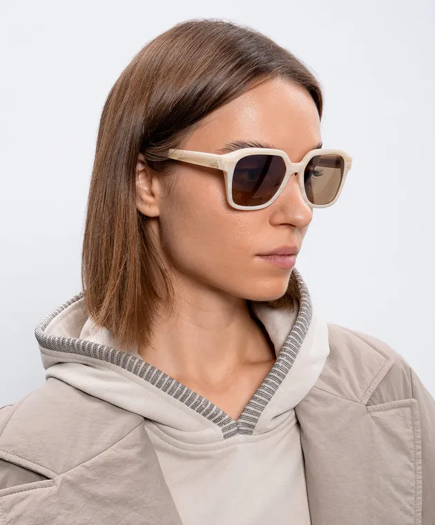 Brunello Cucinelli Sartorial Sunset Beige Sunglasses