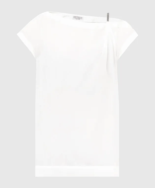 Brunello Cucinelli White silk top