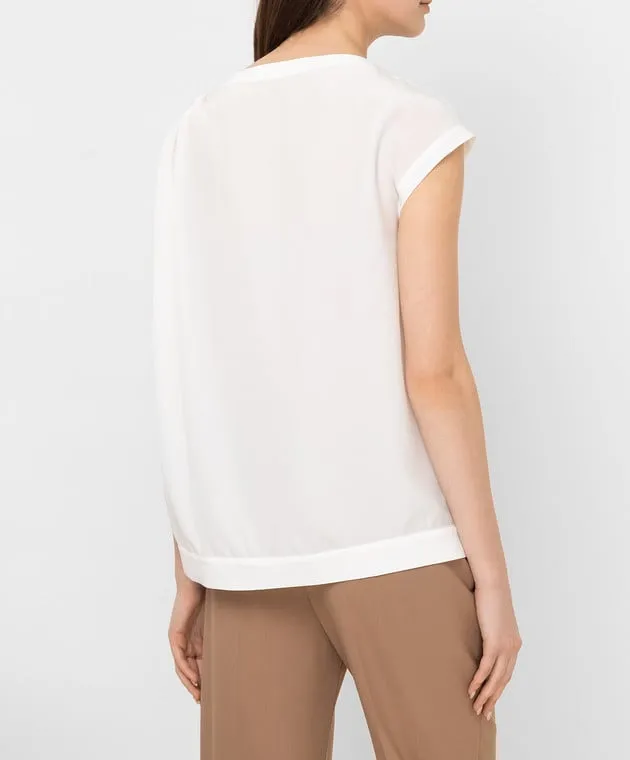 Brunello Cucinelli White silk top