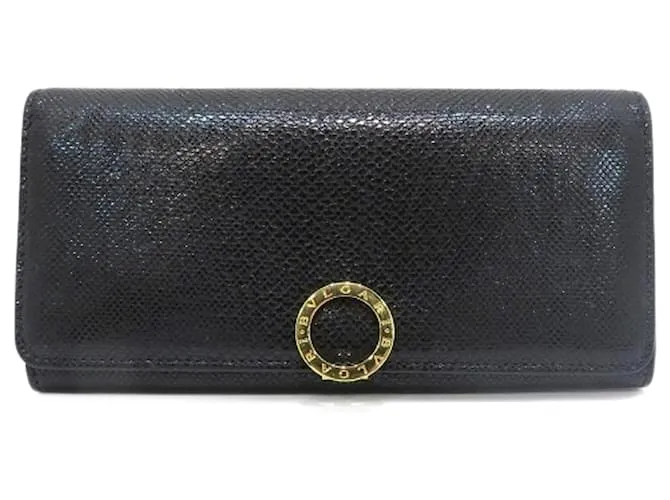 Bulgari Cartera larga Bvlgari Calungskin Negro 