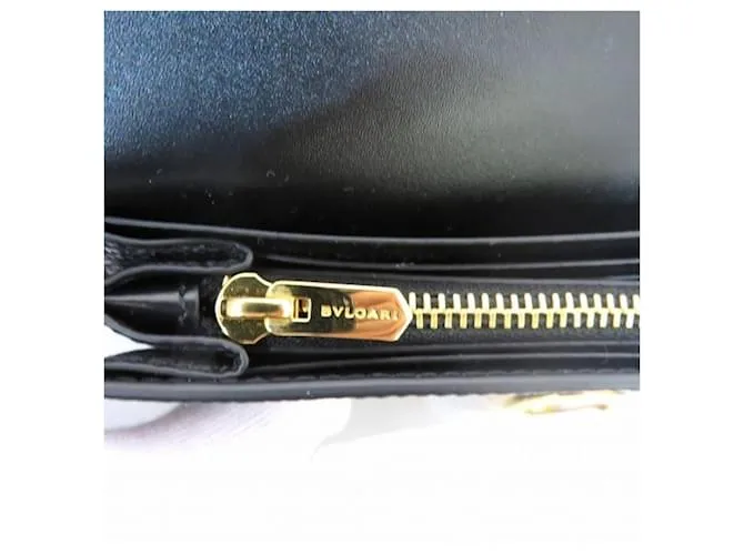 Bulgari Cartera larga Bvlgari Calungskin Negro 