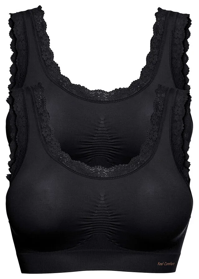 BUSTIER FEEL COMFORT SIN COSTURAS (2 UNIDADES) NEGRONEGRO