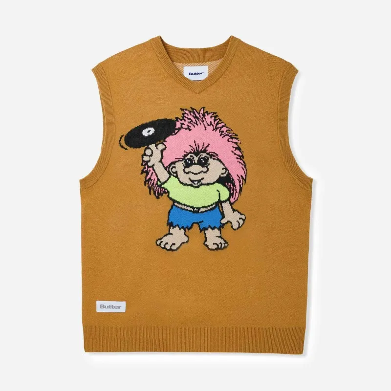 BUTTER GOODS BGSS22TKVBWN TROLL KNIT VEST
