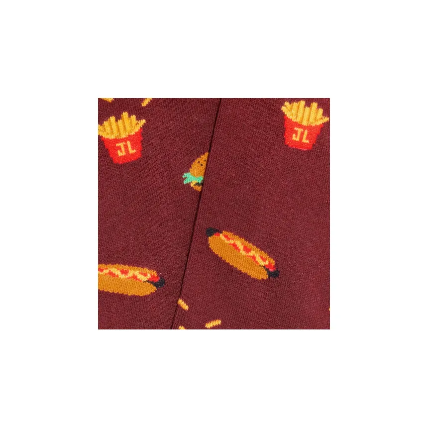 Calcetines Jimmy Lion Fast Food Para Niños Granate