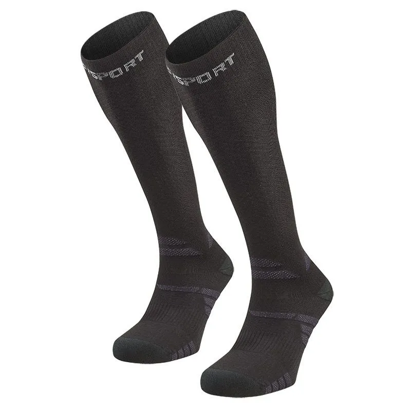 Calcetín de compresión BV sport Trek Comrpession EVO (Negro/Gris)