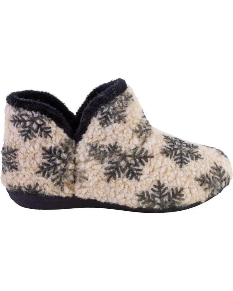 Calzado de casa OTRAS MARCAS  de Mujer LARO GEMA26 ZAPATILLAS DE CASA DE MUJER  BEIGE Y NEGRO