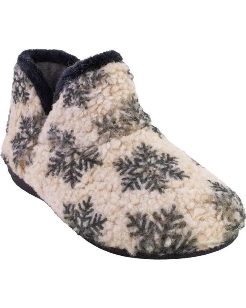 Calzado de casa OTRAS MARCAS  de Mujer LARO GEMA26 ZAPATILLAS DE CASA DE MUJER  BEIGE Y NEGRO