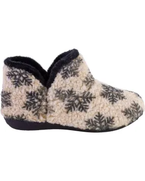Calzado de casa OTRAS MARCAS  de Mujer LARO GEMA26 ZAPATILLAS DE CASA DE MUJER  BEIGE Y NEGRO