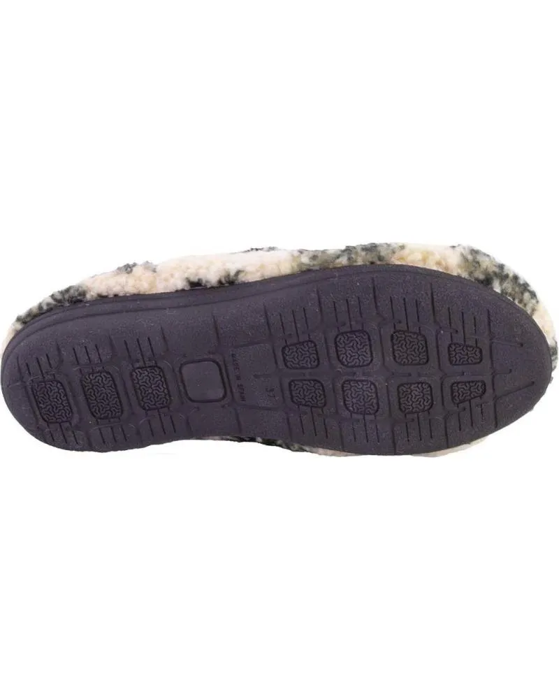 Calzado de casa OTRAS MARCAS  de Mujer LARO GEMA26 ZAPATILLAS DE CASA DE MUJER  BEIGE Y NEGRO