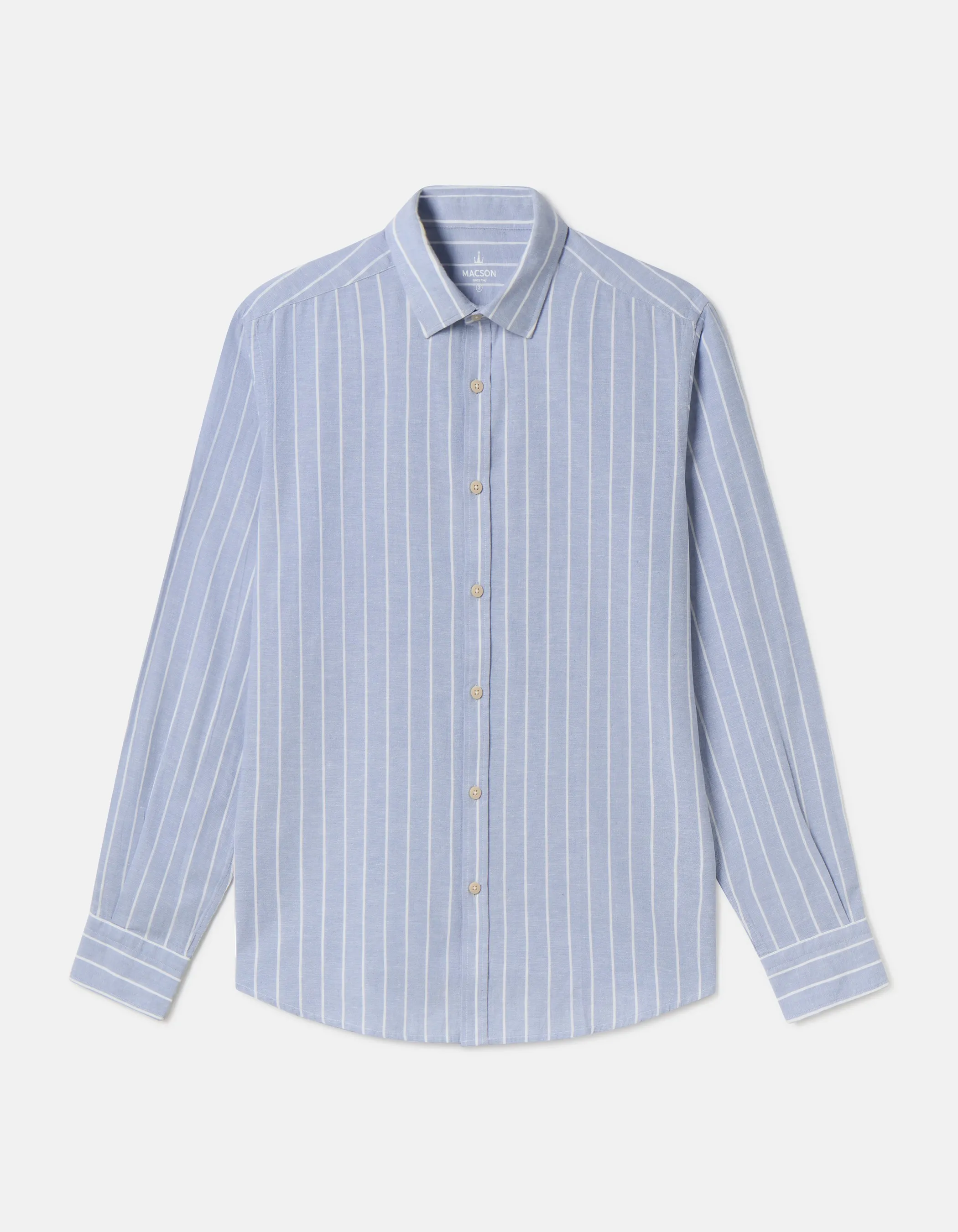 Camisa a rallas azul y blanca