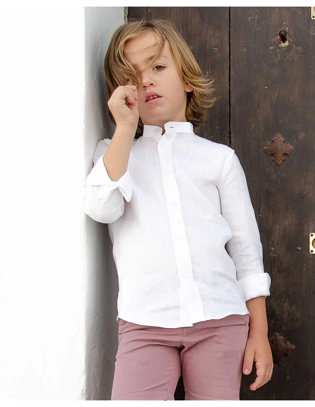Camisa Blanca Lino Niño Ceremonia Camisas Nachete