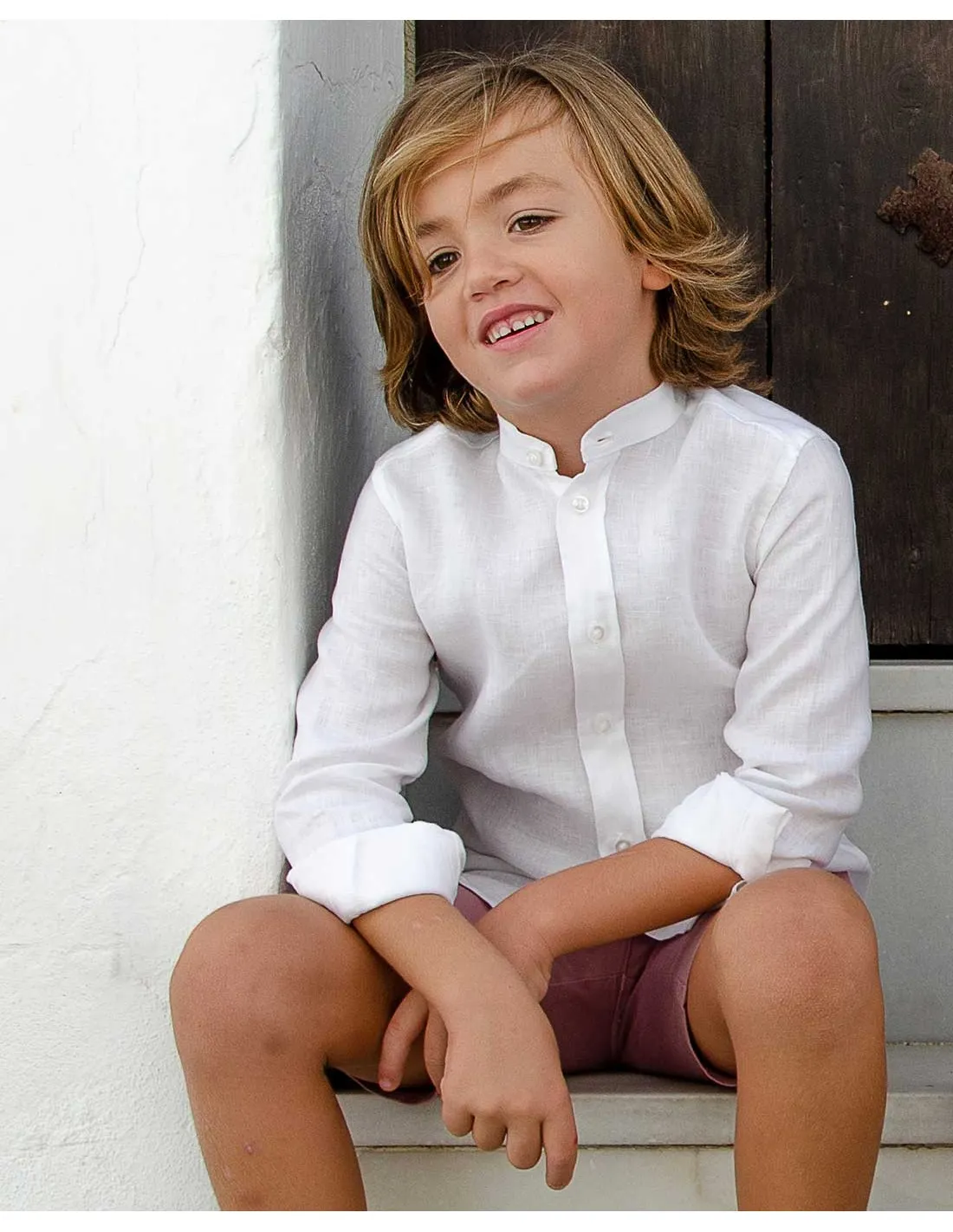 Camisa Blanca Lino Niño Ceremonia Camisas Nachete