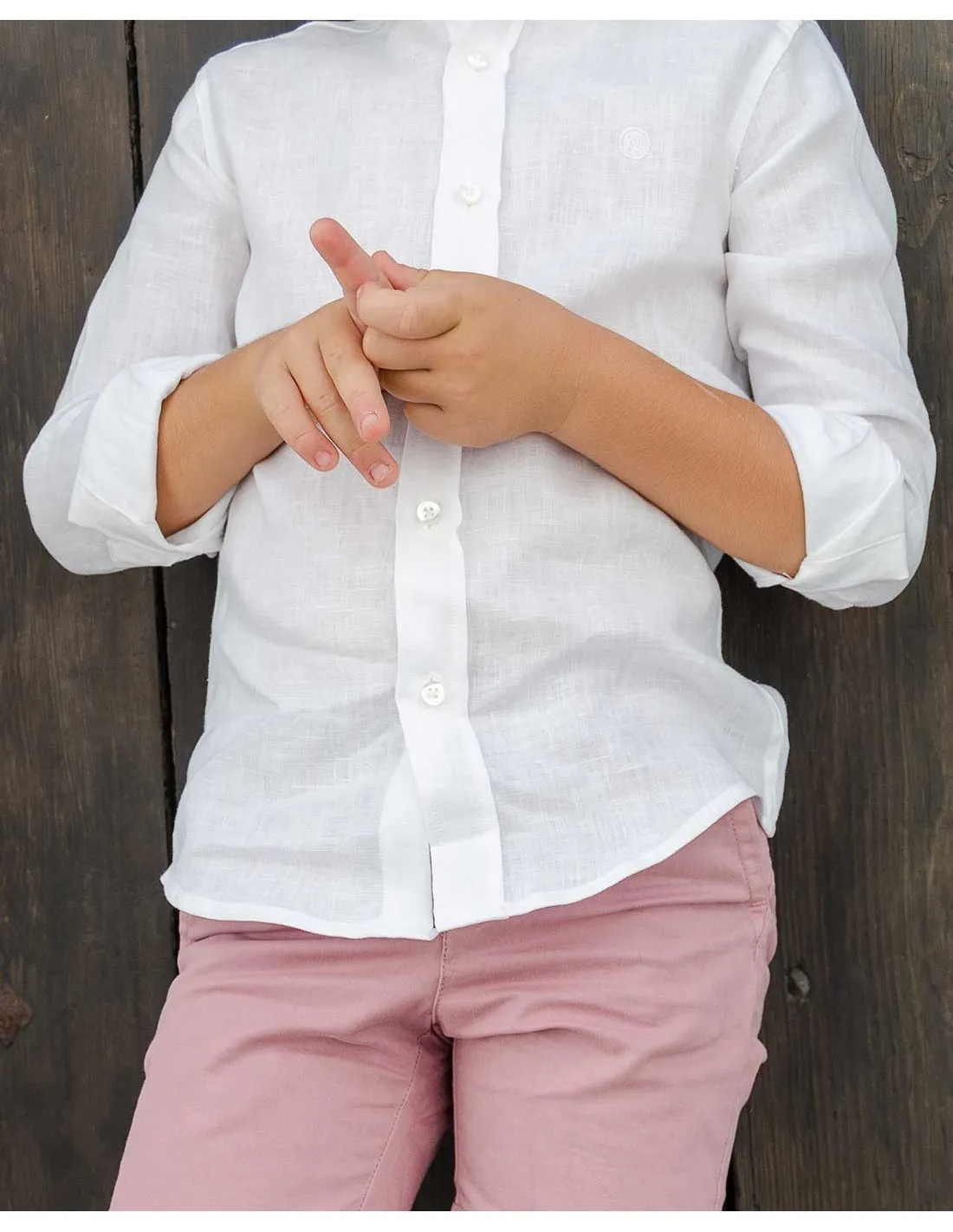 Camisa Blanca Lino Niño Ceremonia Camisas Nachete