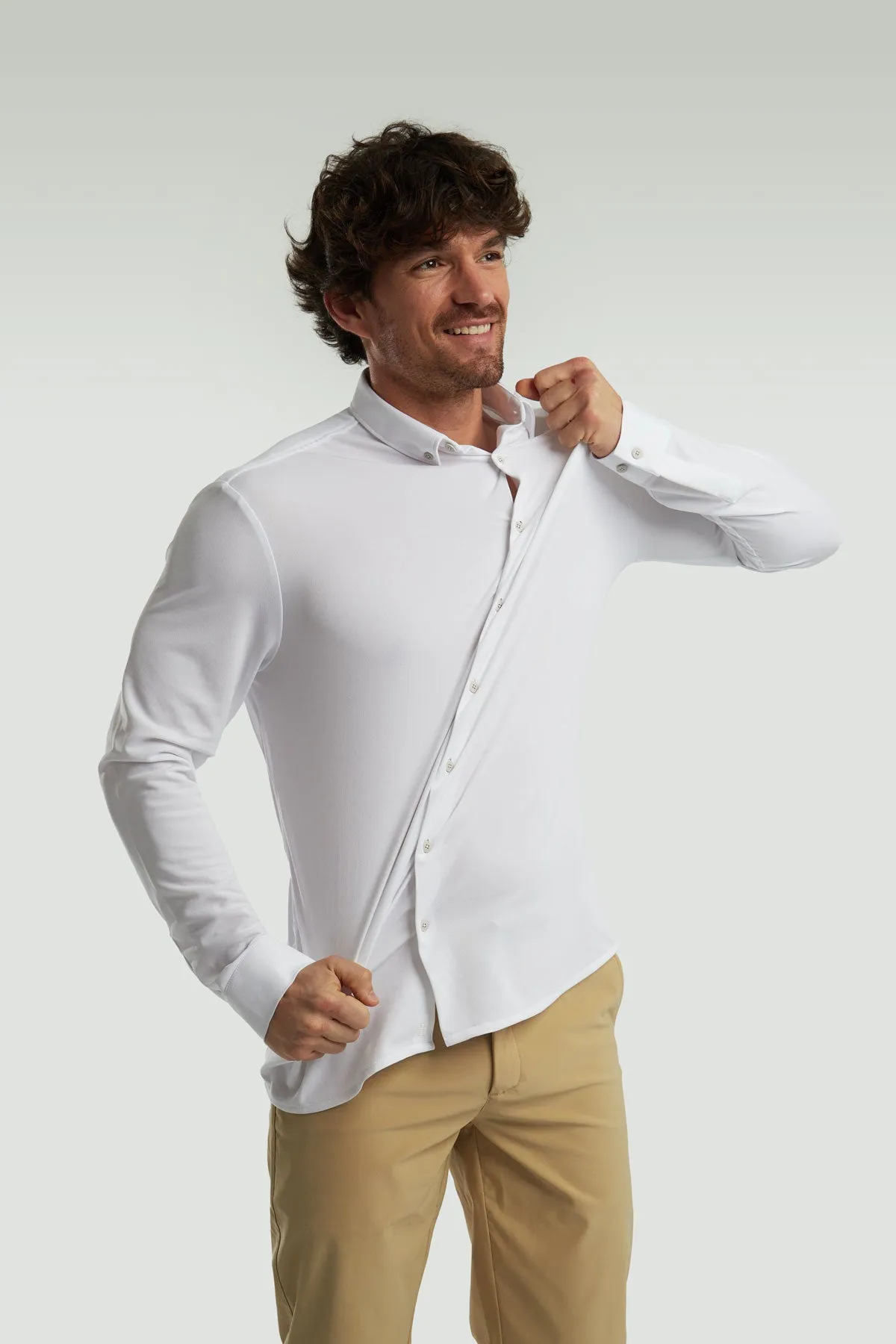 Camisa de GÉNERO:Hombre casual blanca con logo ∞