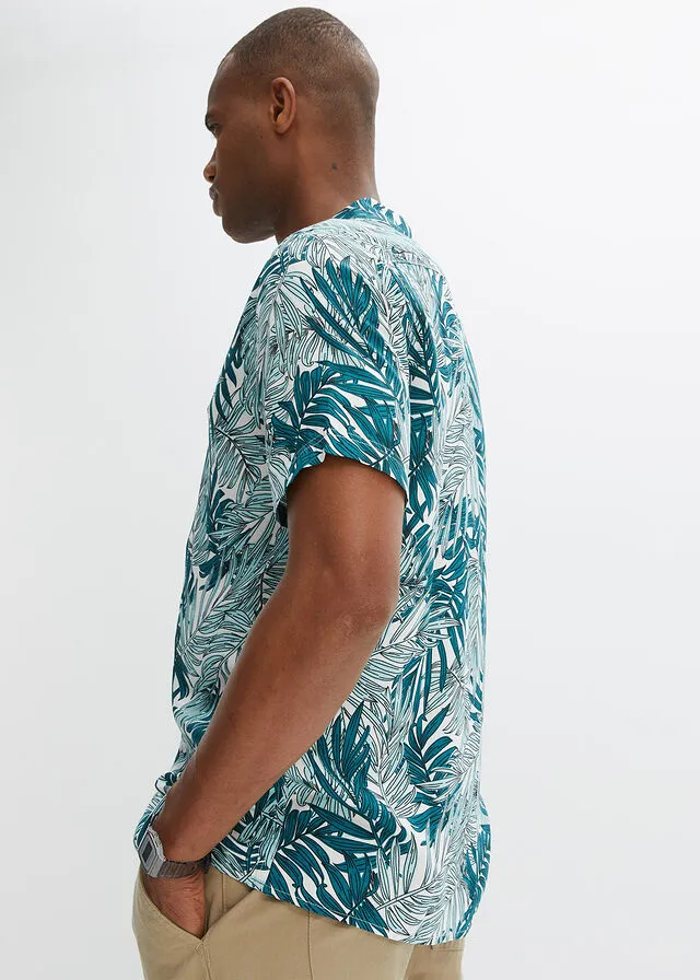 Camisa de manga corta Blanco de flores