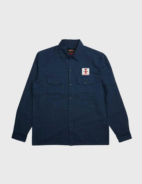 Camisa Deus Ex Machina Stripes Shirt azul para hombre