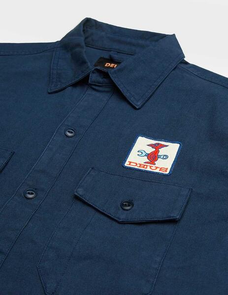 Camisa Deus Ex Machina Stripes Shirt azul para hombre