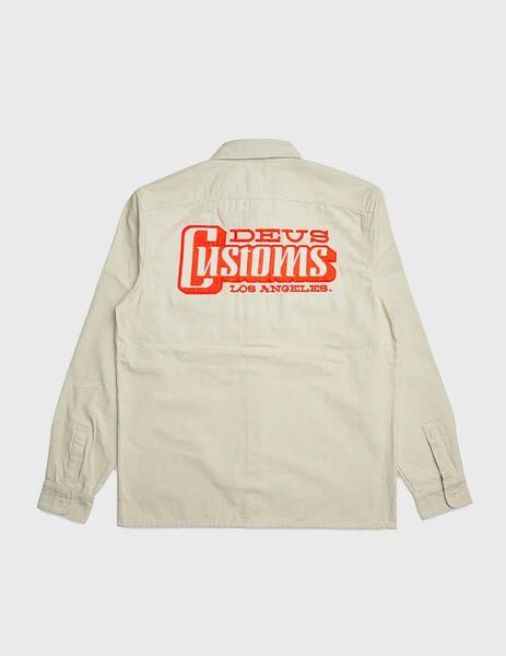 Camisa Deus Ex Machina Stripes Shirt beige para hombre