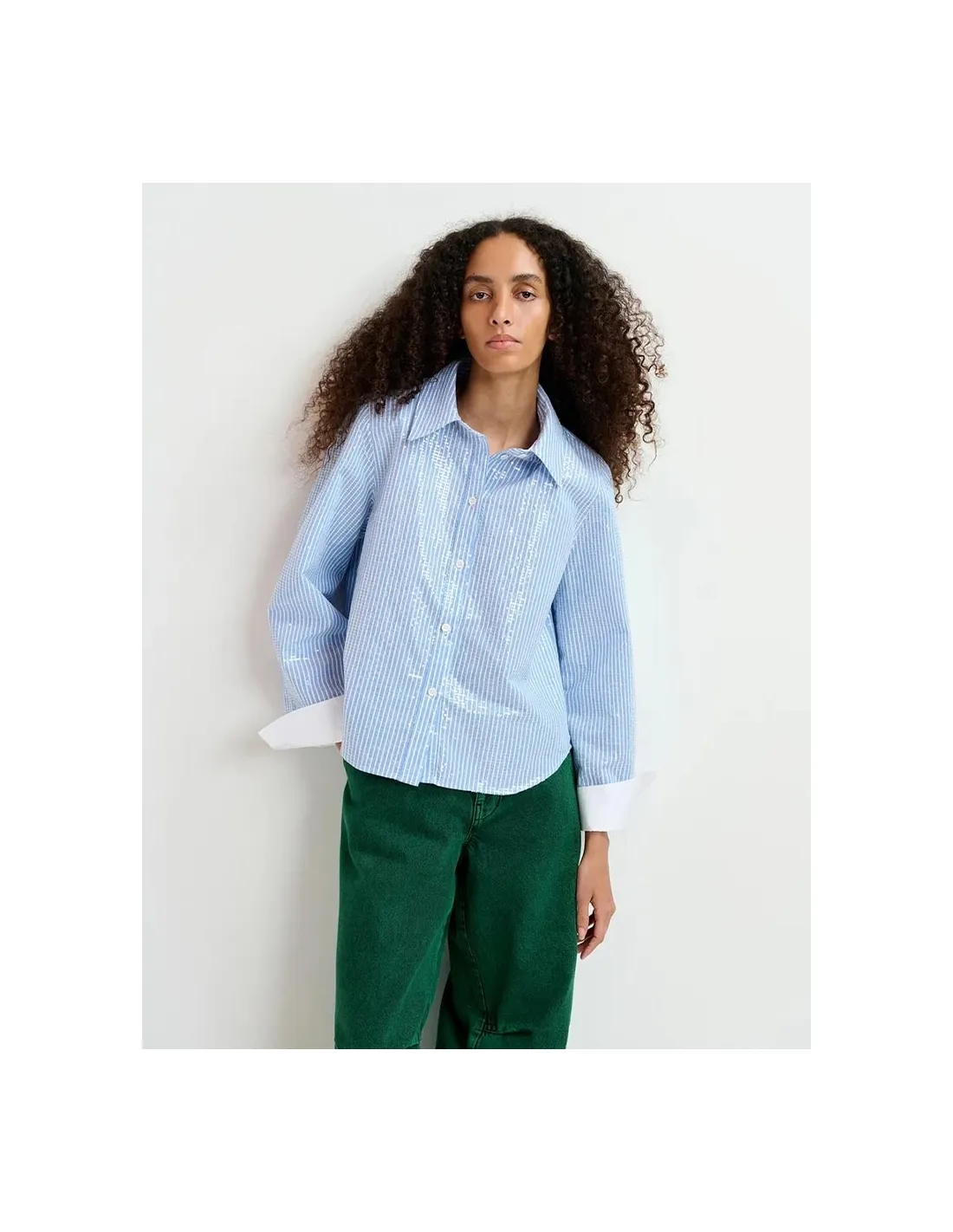 Camisade rayas blancas y azules Giuliano
