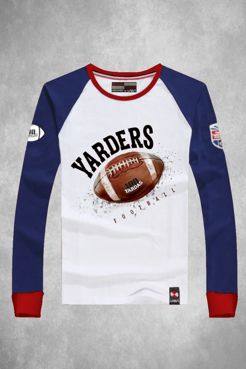 CAMISETA 100 YARDAS FOOTBALL BLANCA  AZUL