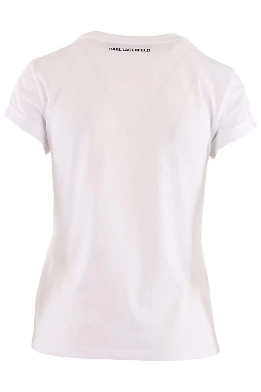 Camiseta blanca con bolsillo y logo