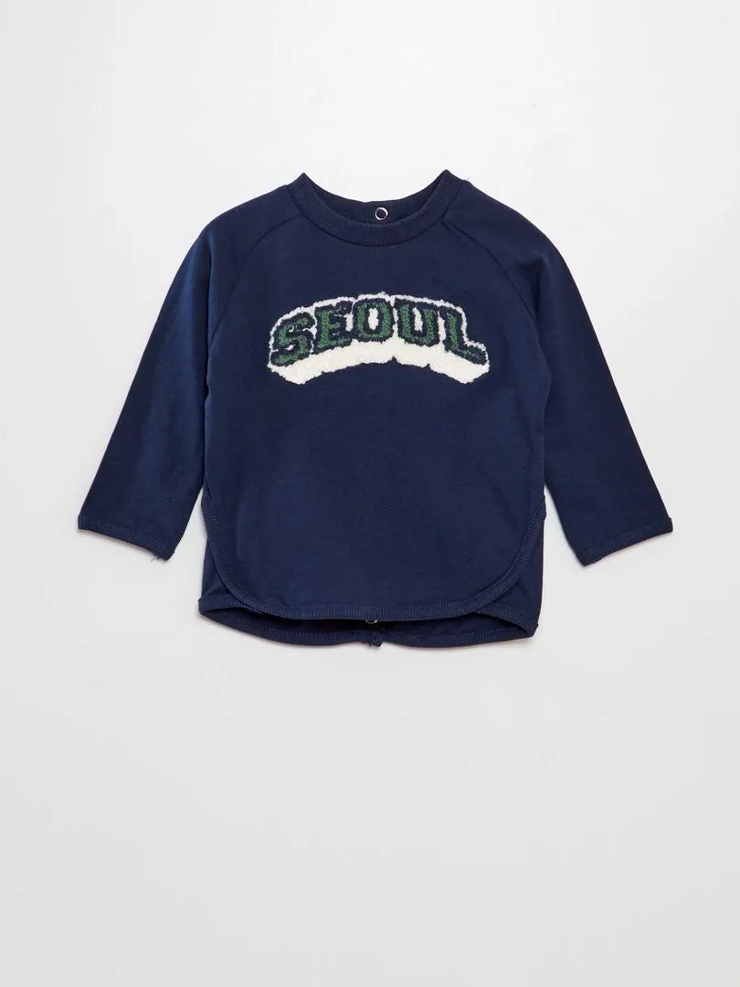 CAMISETA CON BORDADO  AZUL