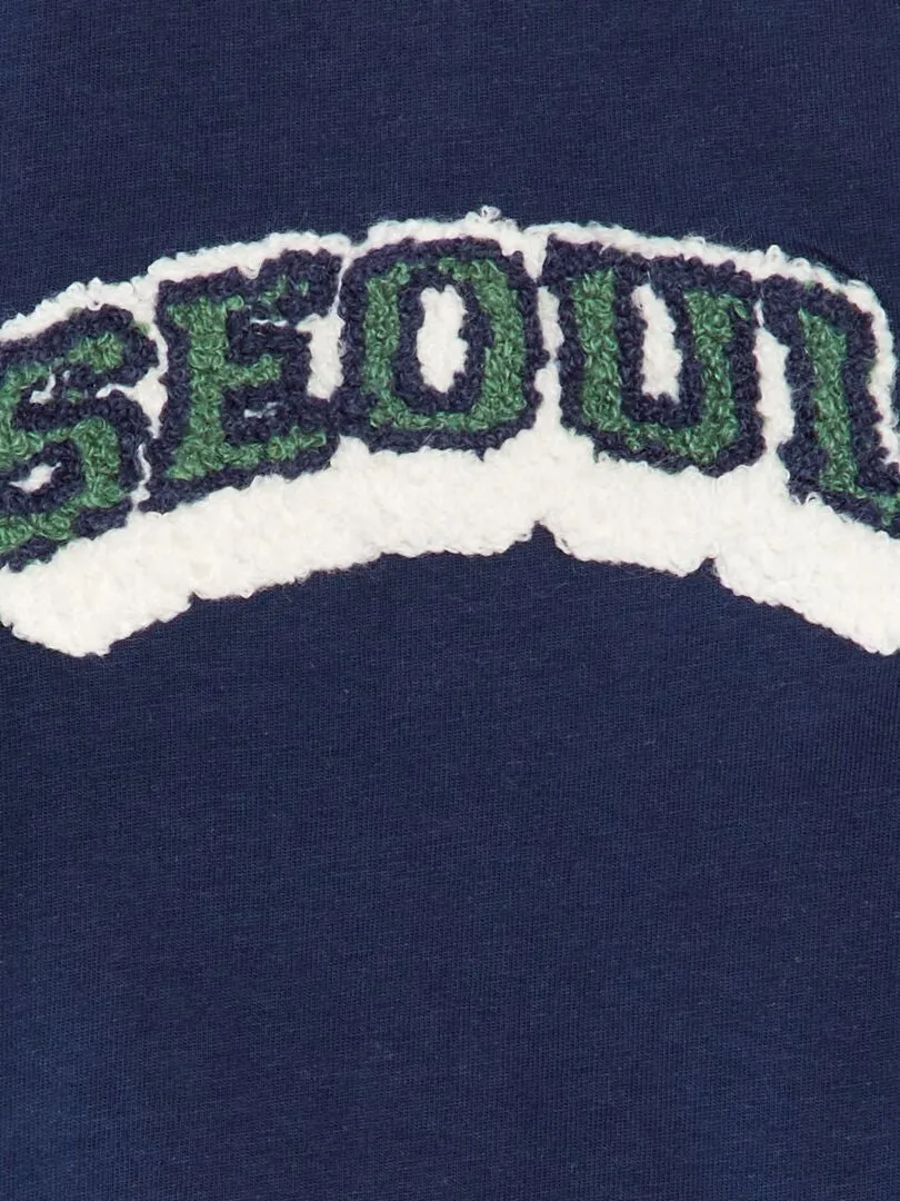 CAMISETA CON BORDADO  AZUL