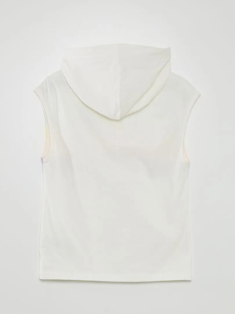 CAMISETA CON CAPUCHA  BLANCO