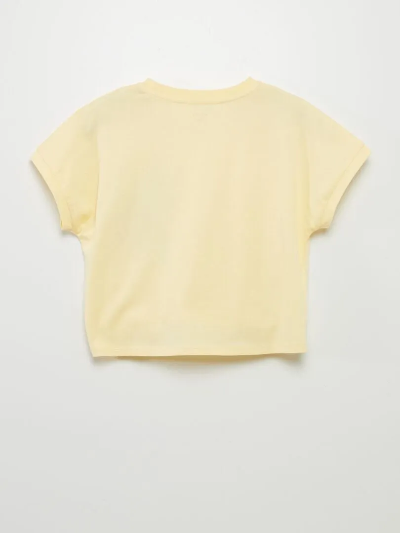 CAMISETA CON LAZO EN EL BAJO  AMARILLO