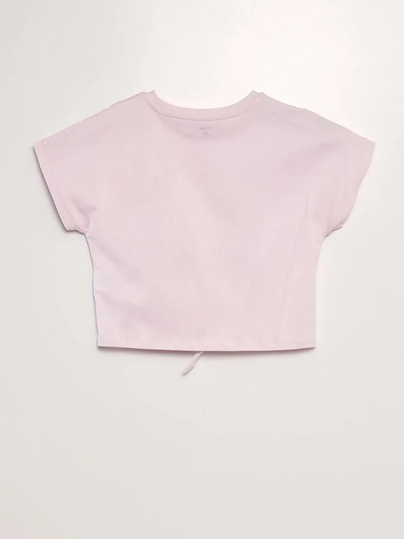 CAMISETA CON LAZO EN EL BAJO  BLANCO