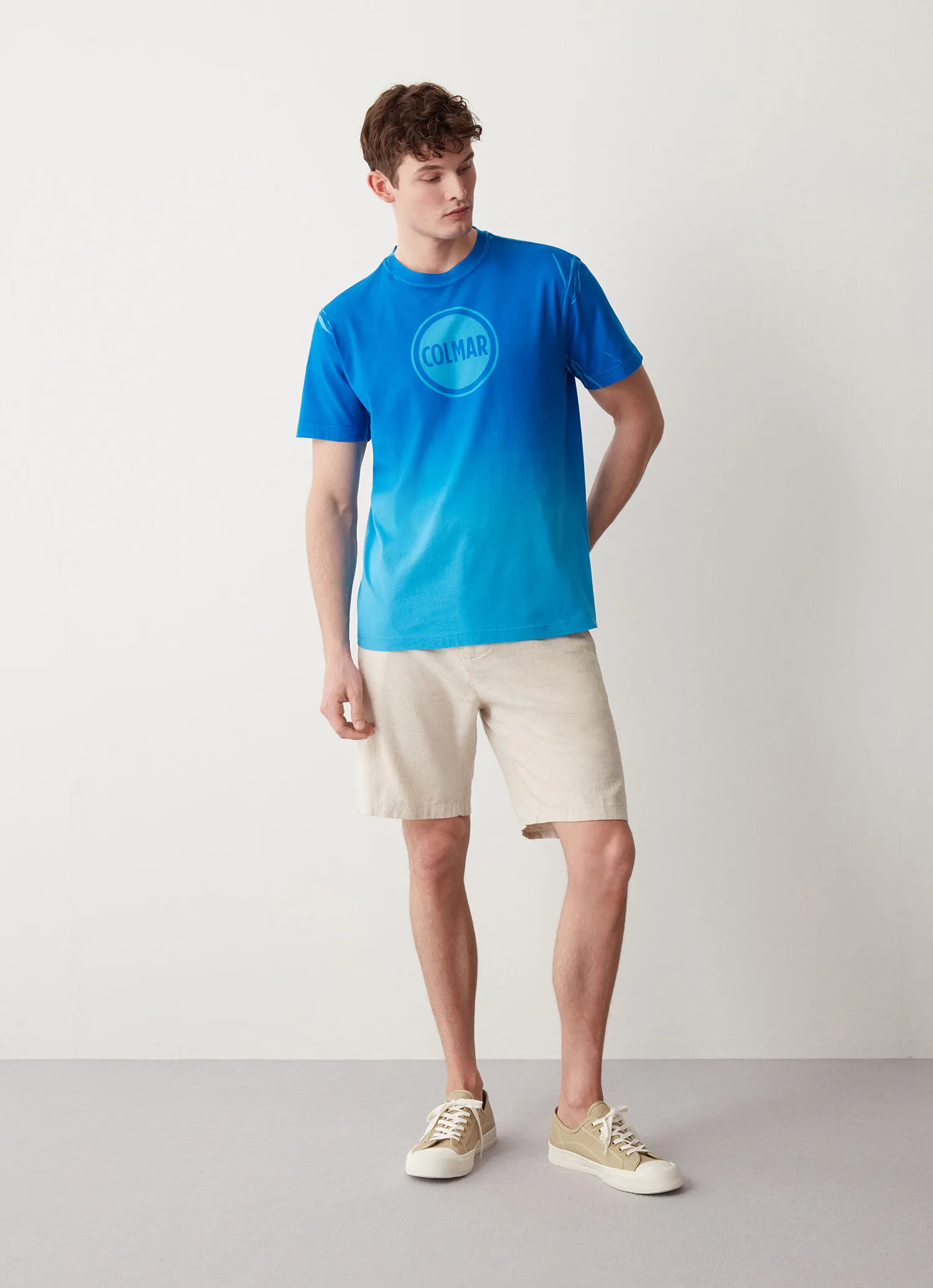 Camiseta de algodón con estampado degradado