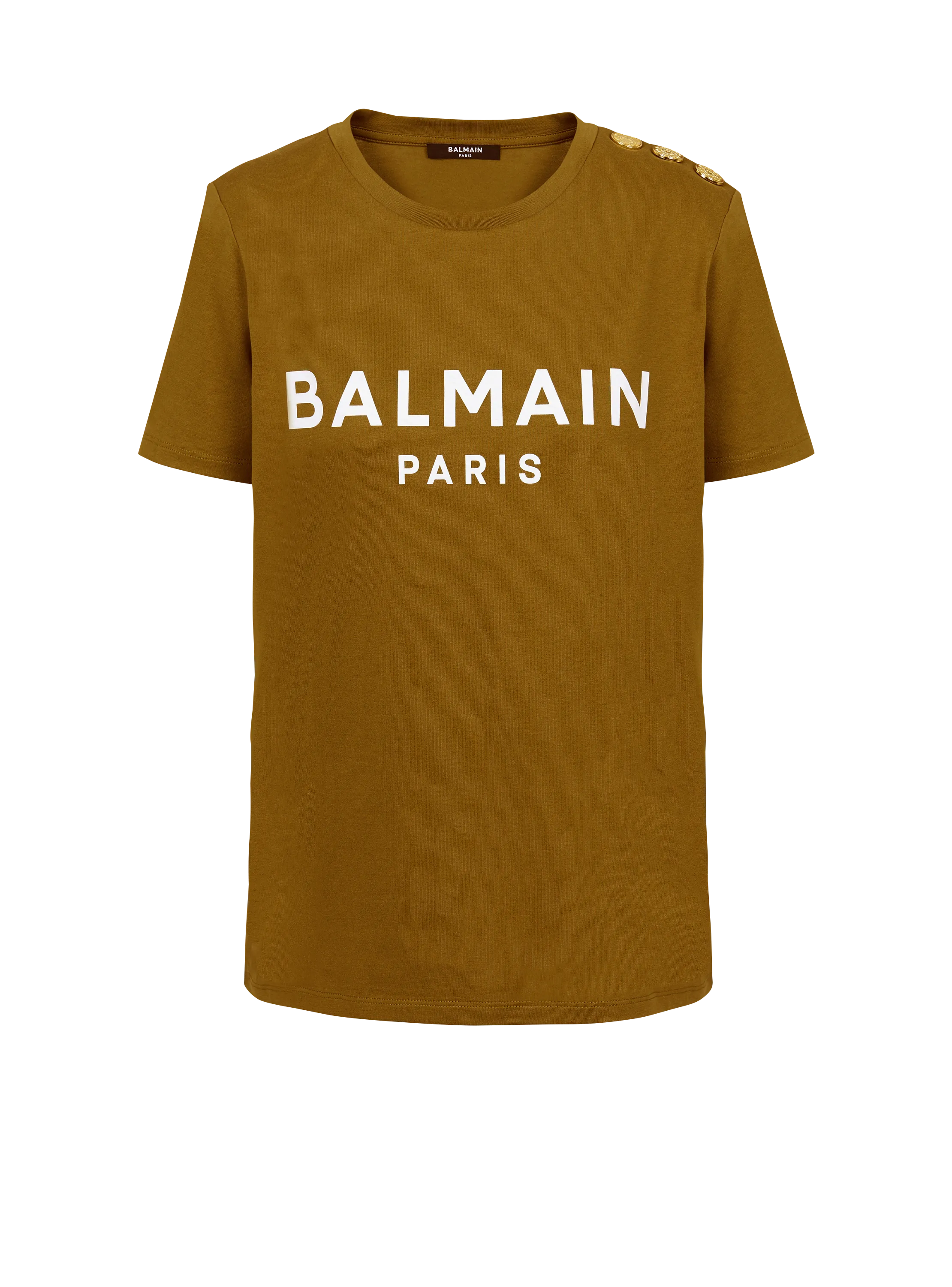 Camiseta de algodón ecológico con el logotipo de Balmain estampado