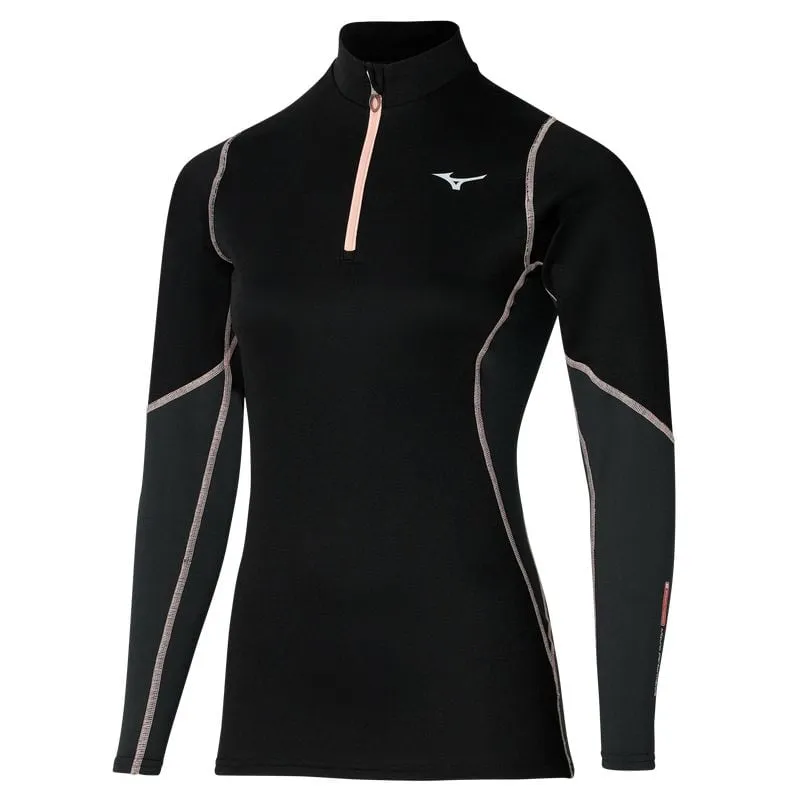 Camiseta de manga larga para mujer Mizuno BT Merino Wool H/Z Shirt (Black/Apricot Blush)