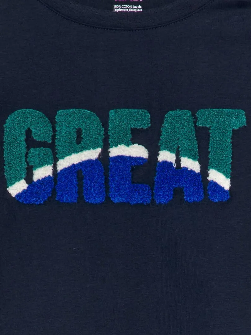 CAMISETA DE MANGA LARGA 'GREAT'  BEIGE